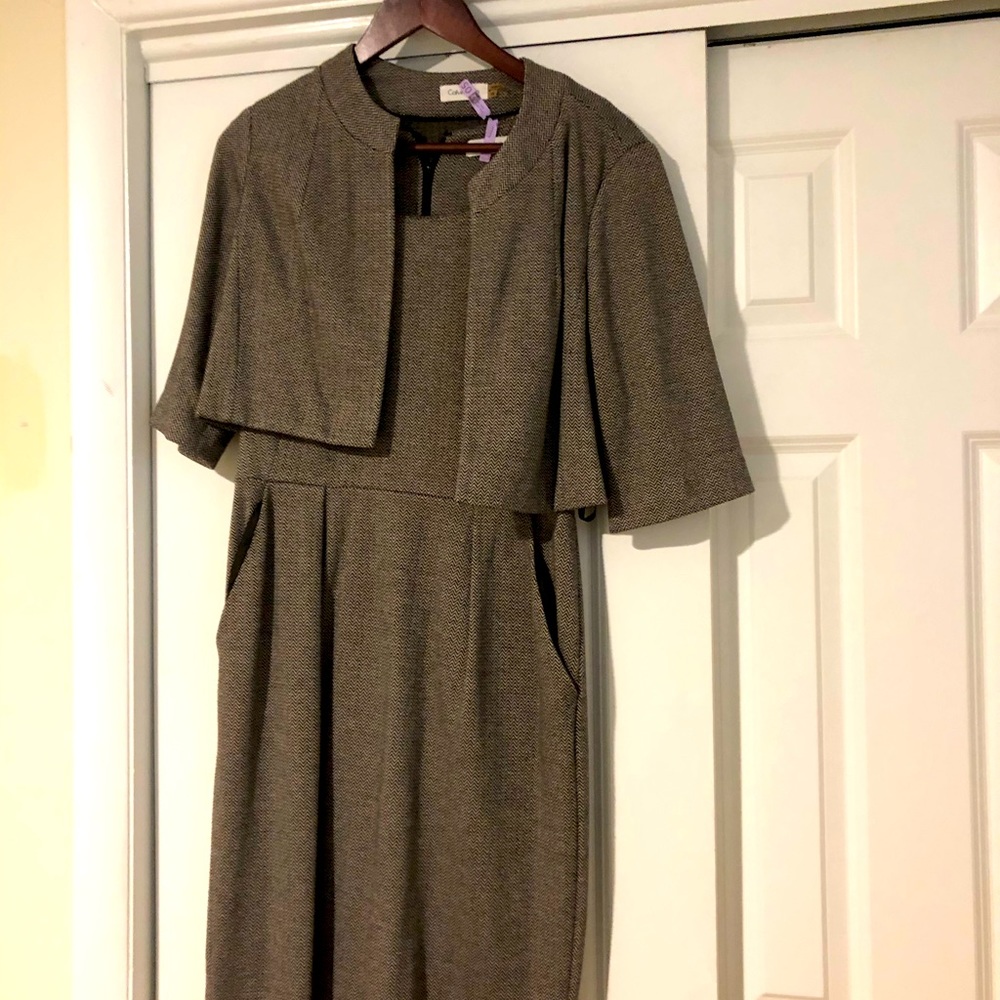 Calvin Klein sleeveless dress w suit jacket
